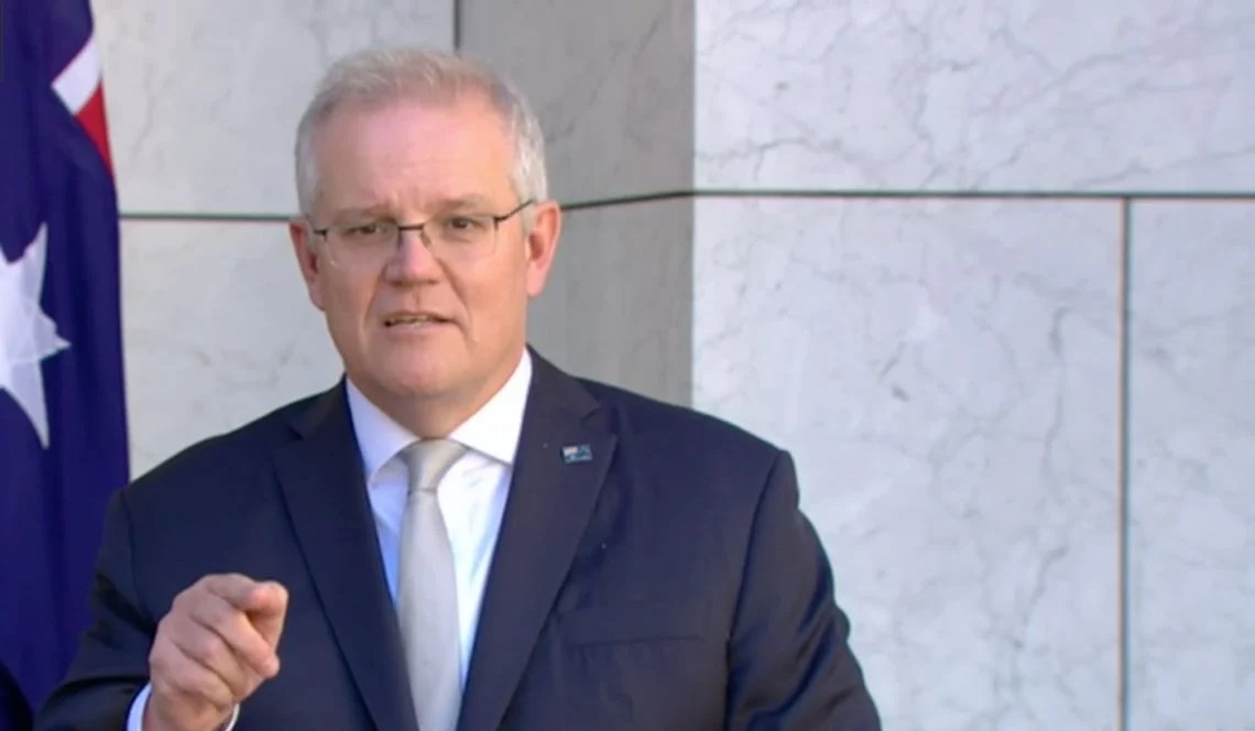 Australian PM Scott Morrison press conference photo